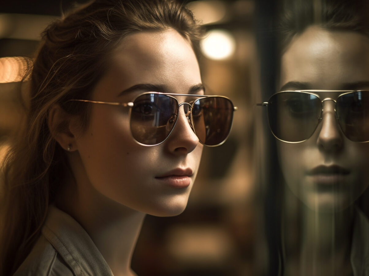 Young women in sunglasses exude confidence outdoors generated by artificial intelligence